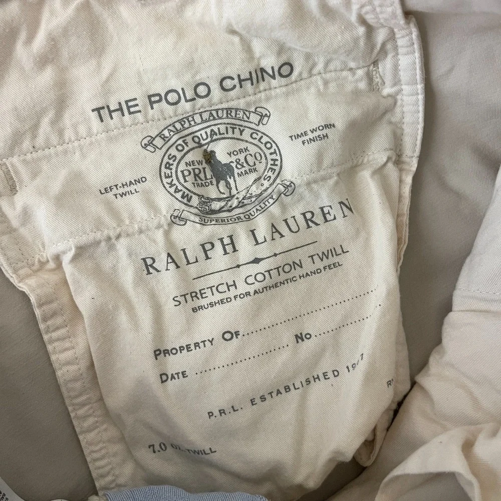 Polo Ralph Lauren Chino Pants Mens 42x34 Khaki Stretch Cotton Twill Classic Fit